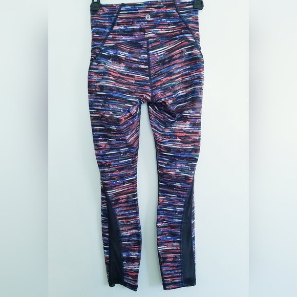 Lululemon Train Times 7/8 Leggings Hinshu Alpine White Multi/Black Mesh NEW NWOT - Picture 8 of 16